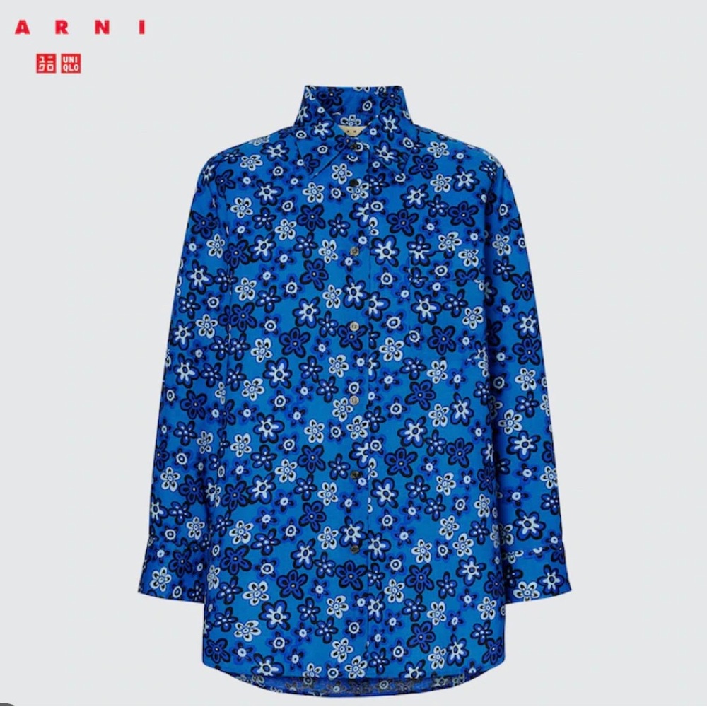 Uniqlo x Marni women’s XL Oversized Long Sleeve Floral Print Button Up Shirt